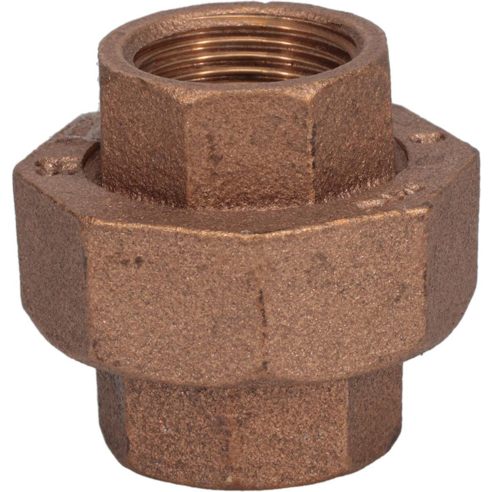 Merit Brass XB187-12 Brass Pipe Union 3/4" Fitting, Threaded, FBSPT x FBSPT, Class 125
