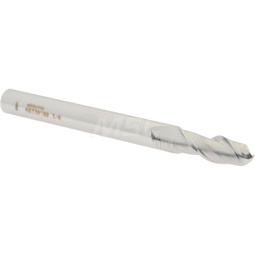 Accupro 60338100 Ball End Mill 0.375" Dia, 1" LOC, 2 Flute, Solid Carbide