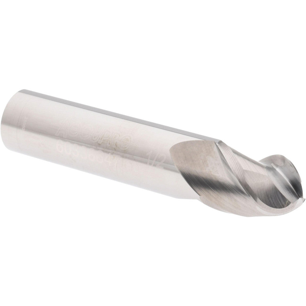 Accupro 60338647 Ball End Mill 0.5" Dia, 0.625" LOC, 3 Flute, Solid Carbide