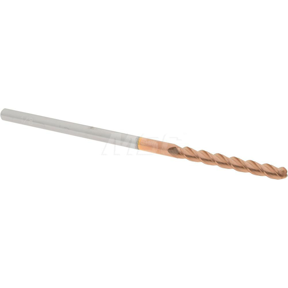 Accupro 60338746 Ball End Mill 0.125" Dia, 1" LOC, 3 Flute, Solid Carbide