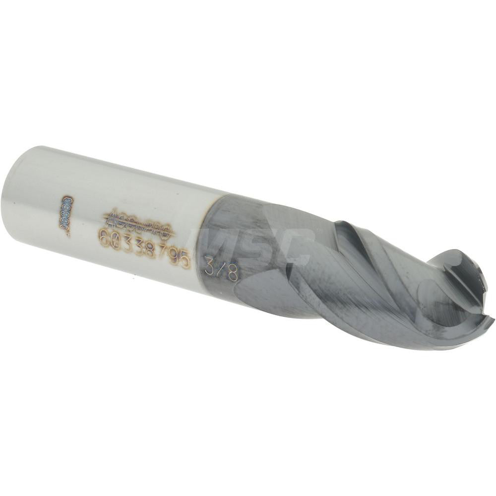 Accupro 60338795 Ball End Mill 0.375" Dia, 0.625" LOC, 3 Flute, Solid Carbide