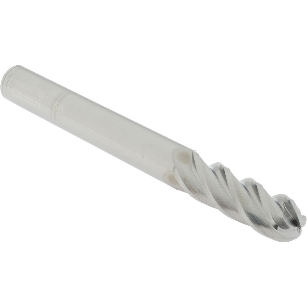Accupro 60338936 Ball End Mill 0.625" Dia, 2" LOC, 4 Flute, Solid Carbide
