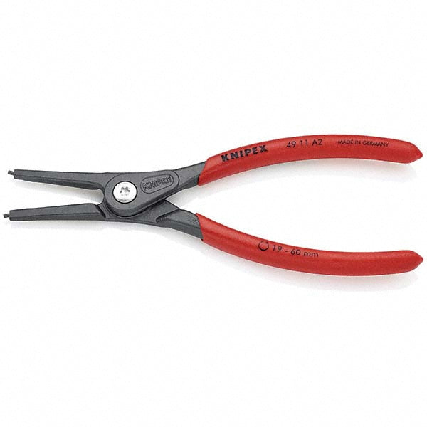 Knipex 4911A2 Retaining Ring Pliers Tool Type External Ring Pliers Type External Tip Angle 0 Ring Diameter Range (Inch) 3/4 to 2-3/64 Tip Diameter (mm) 1.80 Overall Length (mm) 180.00