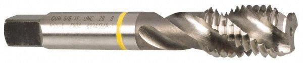 Guhring 9039040222250 Spiral Flute Tap 7/8-9, UNC, 4 Flute, Modified Bottoming, 2B Class of Fit, Cobalt, Bright/Uncoated