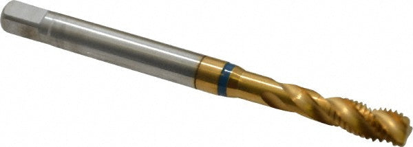 Guhring 9039090050000 Spiral Flute Tap M5 x 0.80, Metric Coarse, 3 Flute, Modified Bottoming, 6H Class of Fit, Powdered Metal, TiN Finish