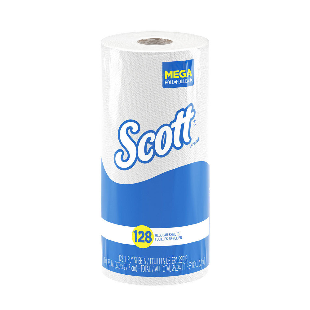 Scott 41482 Kitchen Paper Towels (41482), with Fast-Drying Absorbency Pockets™, White, Perforated Standard Paper Towel Rolls