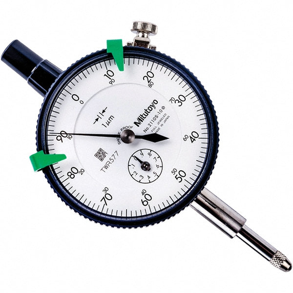 Mitutoyo 2110A-10 Dial Drop Indicator 0-100 Dial Reading, 0.0050 mm Accuracy