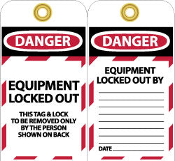 AccuformNMC LOTAG17-25 Lockout Tag Rectangle, 3" High, Unrippable Vinyl, "Danger"