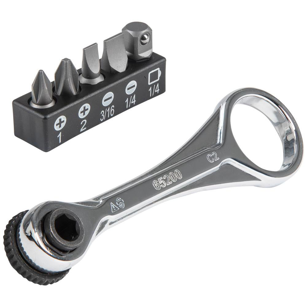 Klein Tools 65200 Ratchets Tool Type Ratchet Set Head Shape Round Head Style Fixed Material Steel Overall Length (Inch) 4.33 Insulated No