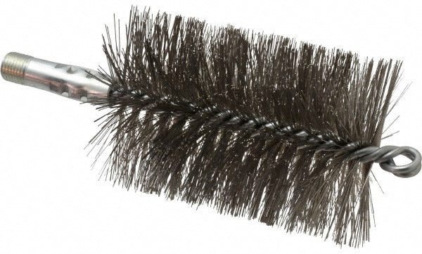 Schaefer Brush 43856 Double Stem/Spiral Tube Brush 3" Dia, 7-1/4" OAL, Stainless Steel Bristles