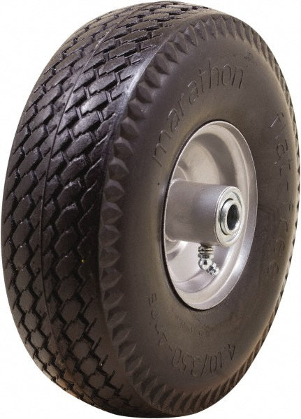 Marathon Industries 30030 3-19/64" Wide x 10-1/2" High x 4" Deep Flat Free Hand Truck Tire, Centered Axle Hub