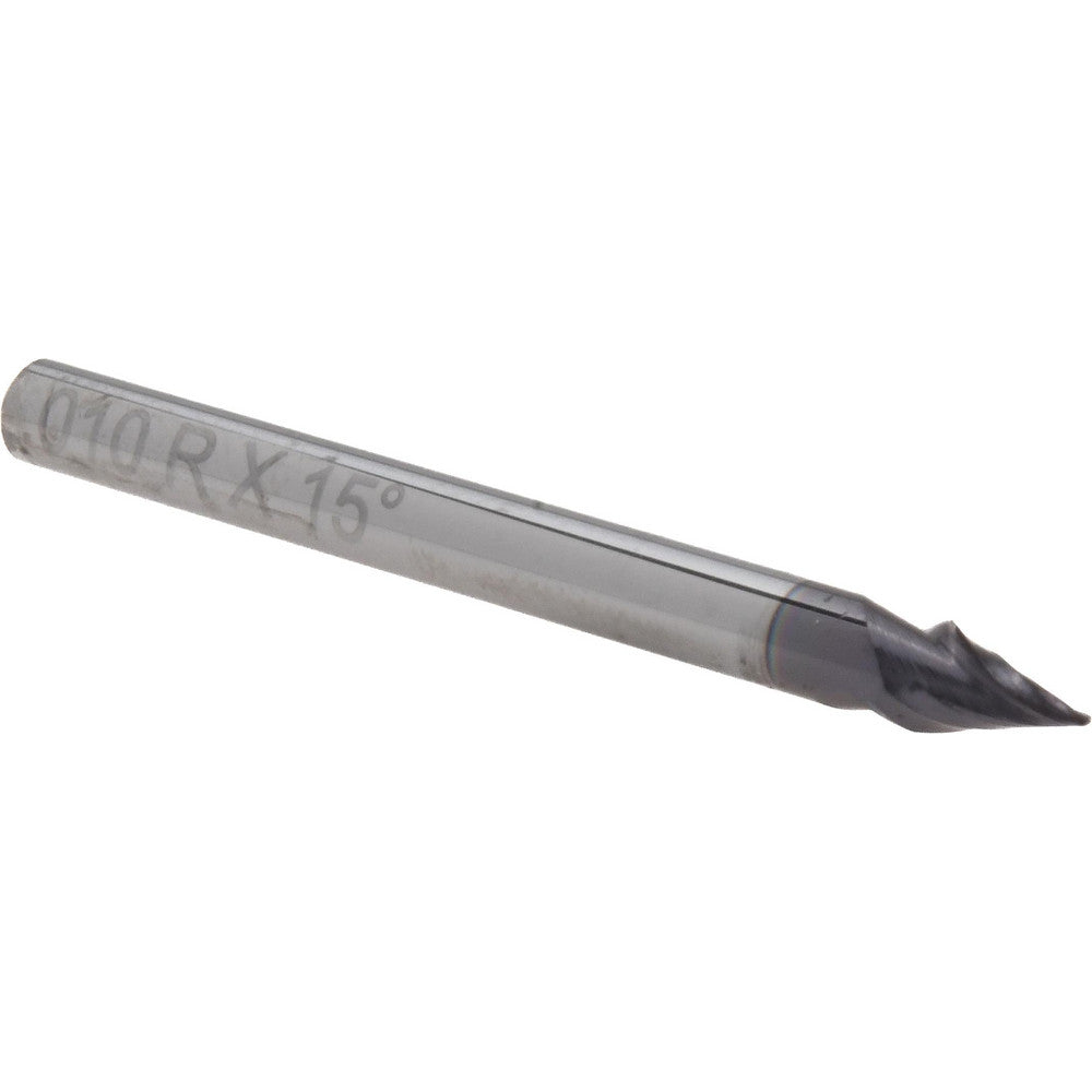 Harvey Tool 75152-C3 Tapered End Mill 15 deg Angle per Side, 0.0200" Small Dia, 0.2050" LOC, 2 Flute, Solid Carbide, Ball End