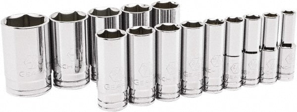 GEARWRENCH 80733 Deep Socket Set 14 Pc, 1/2" Drive, 7/8 to 1-1/2" Socket