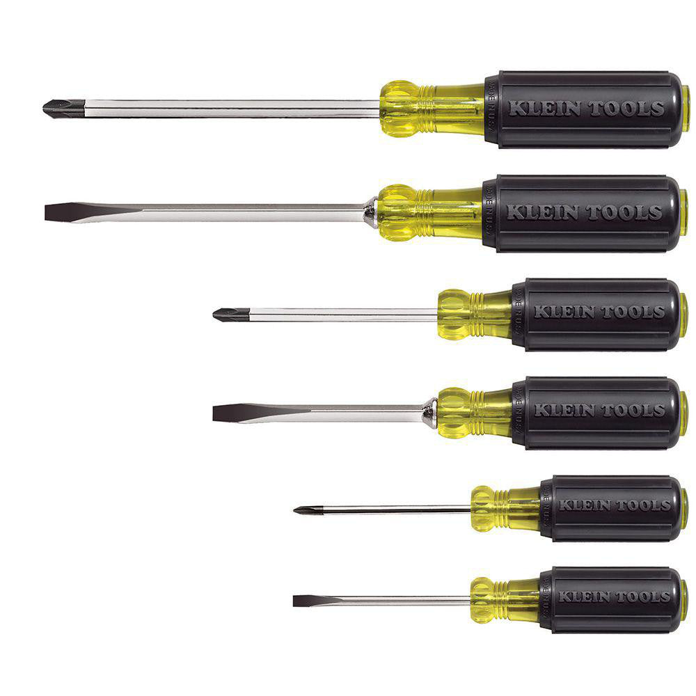 Klein Tools 85074 Screwdriver Set 6 Pc, Cabinet, Keystone & Phillips