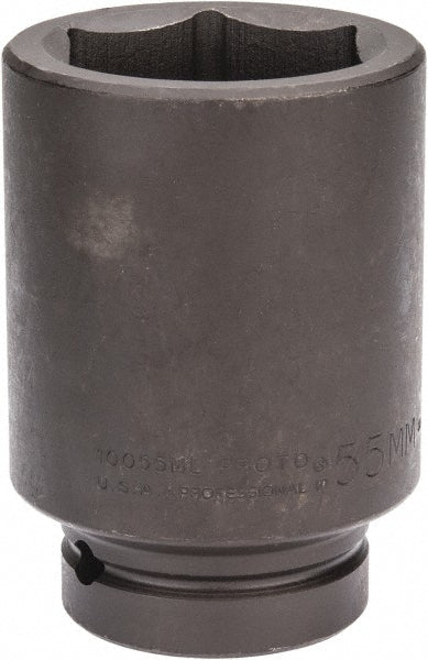 Proto J10055ML Impact Socket 1" Drive, 55mm Socket, Hex Drive