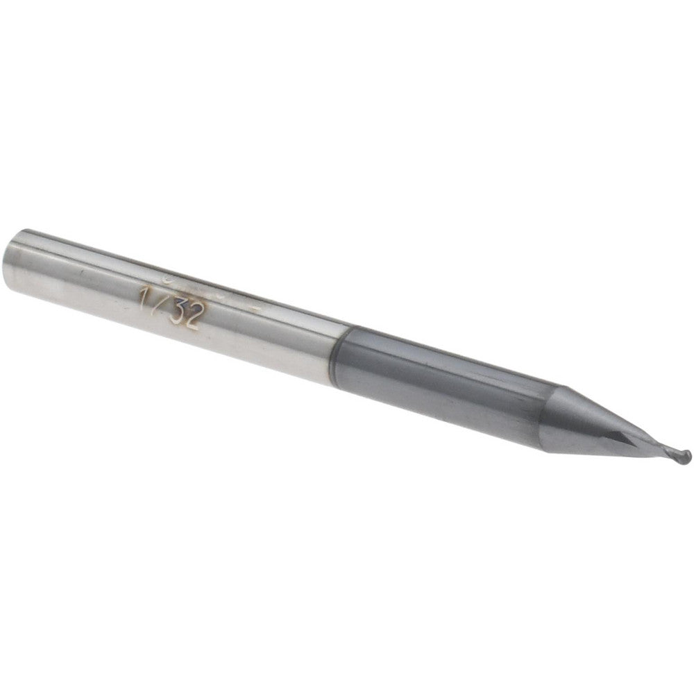 Accupro 14797405 Ball End Mill 1/32" Dia, 0.0470" LOC, 2 Flute, Solid Carbide