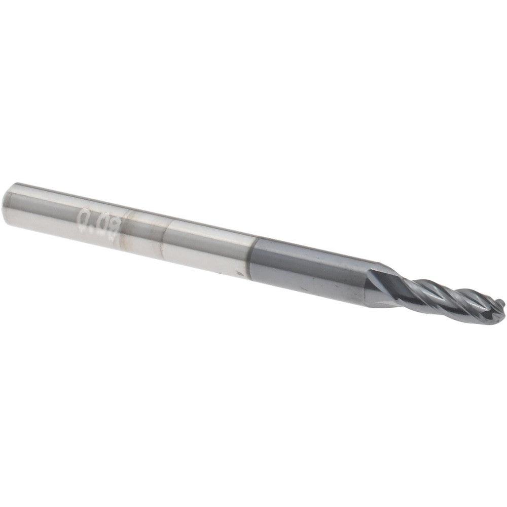 Accupro 12464232 Ball End Mill 0.0900" Dia, 0.2700" LOC, 4 Flute, Solid Carbide