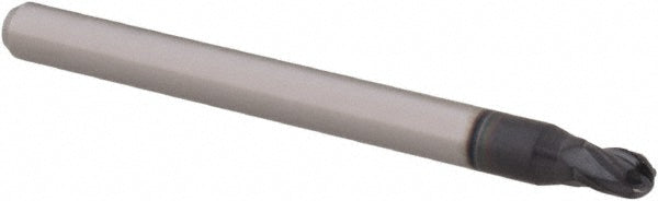 Accupro 12465908 Ball End Mill 0.095" Dia, 0.142" LOC, 4 Flute, Solid Carbide