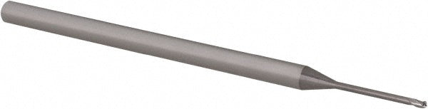 Accupro 14883969 Ball End Mill 0.04" Dia, 0.06" LOC, 3 Flute, Solid Carbide