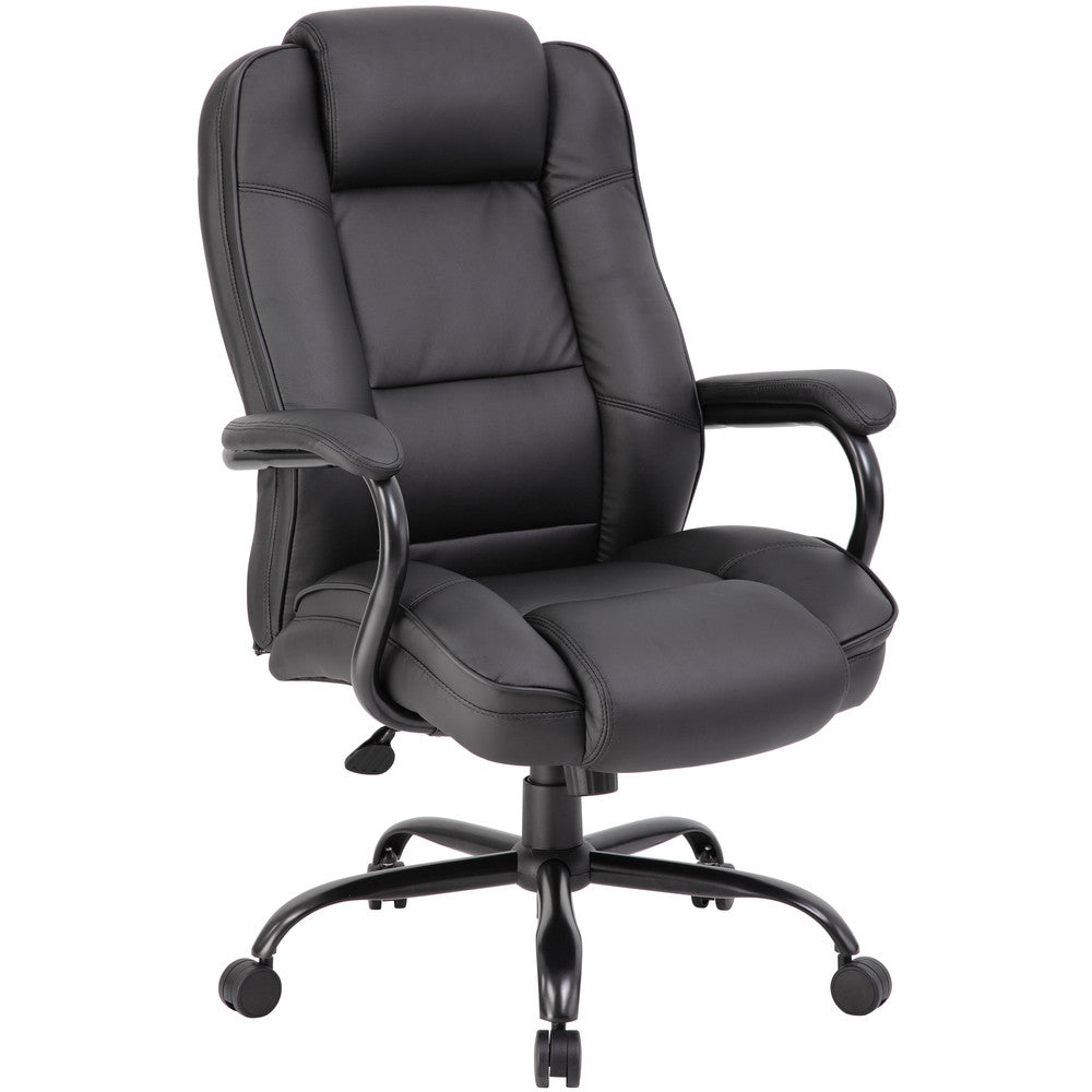 Boss Office Products B992-BK Task Chair PU Leather, Adjustable Height, Black