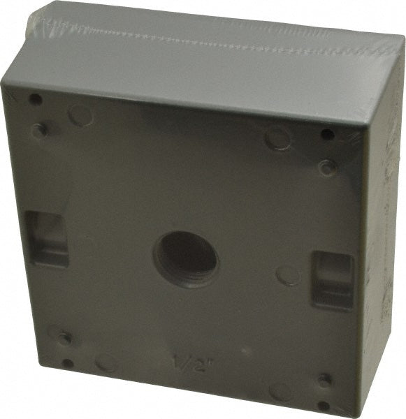 Thomas & Betts 2IH3-1 Electrical Outlet Box Aluminum, Square, 4-9/16" OAH, 4-5/8" OAW, 2-1/16" OAD, 2 Gangs
