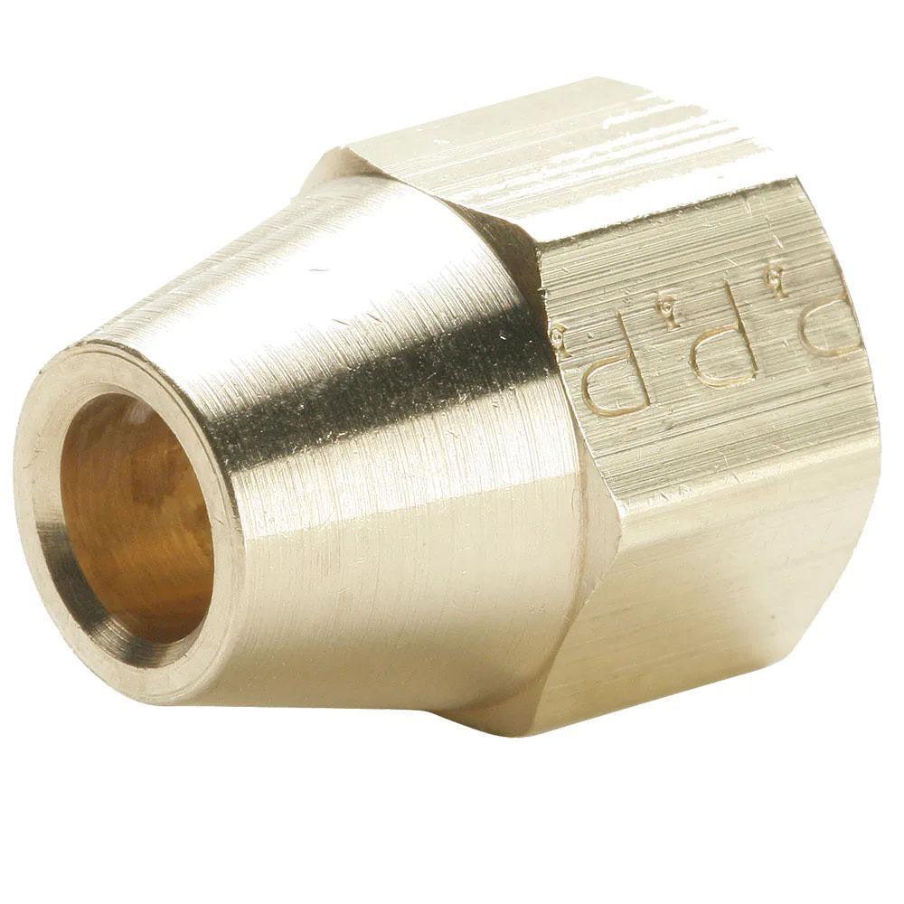 Parker 41FS-2 Brass Flared Tube Short Nut 1/8" Tube OD, 5/16-24 Thread, 45 ° Flared Angle