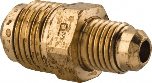 Parker 42F-6-4 Brass Flared Tube Union 3/8 x 1/4" Tube OD, 5/8-18 Thread, 45 ° Flared Angle