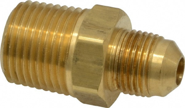 Parker 48F-6-8 Brass Flared Tube Connector 3/8" Tube OD, 1/2-14 Thread, 45 ° Flared Angle