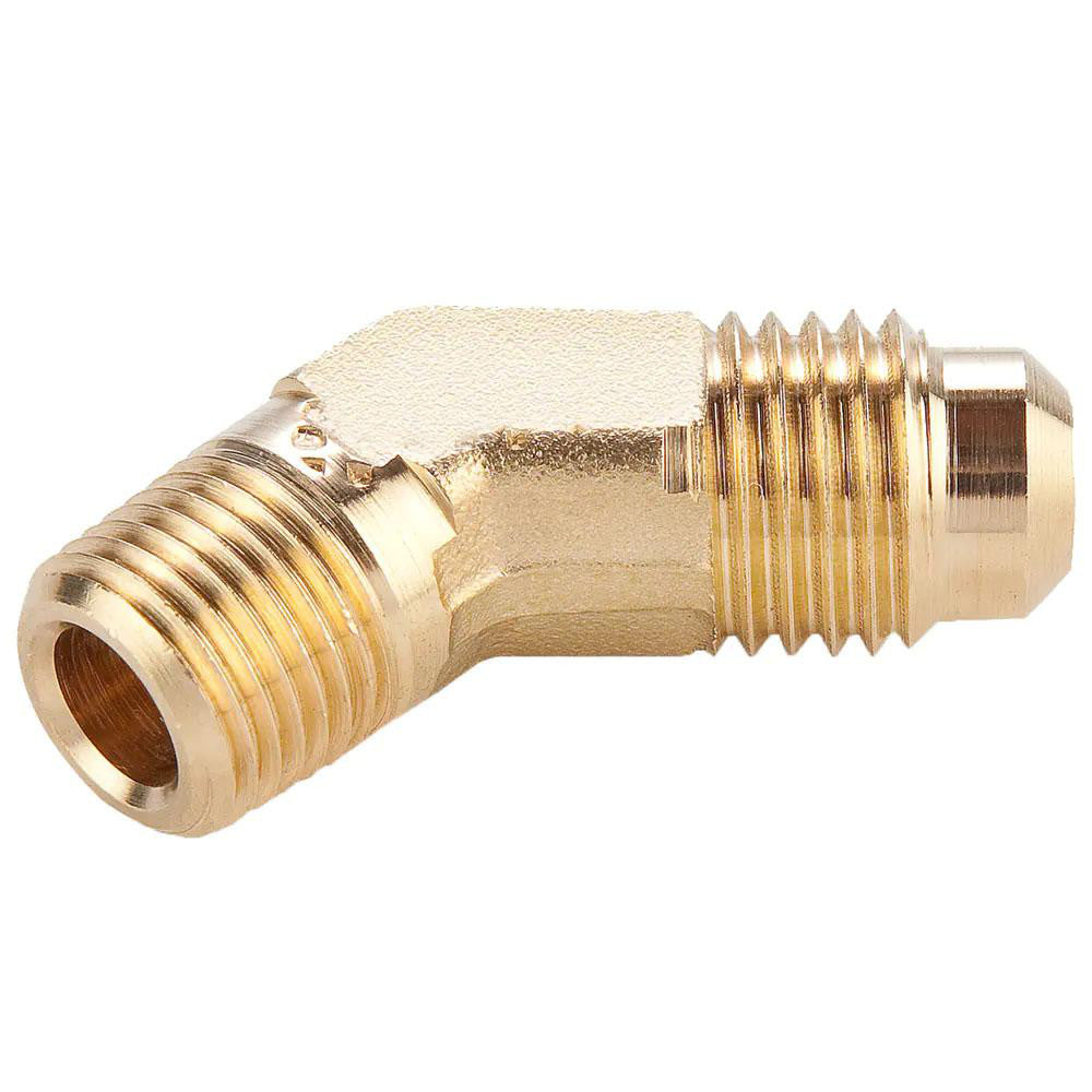 Parker 159F-6-4 Brass Flared Tube Male 45 ° Elbow 3/8" Tube OD, 1/4-18 Thread, 45 ° Flared Angle