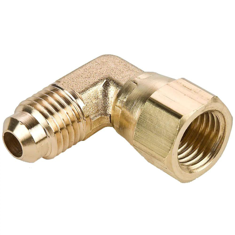 Parker 166FSV-12-12 Brass Flared Tube Swivel Nut Elbow 3/4" Tube OD, 1-1/16-14 Thread, 45 ° Flared Angle