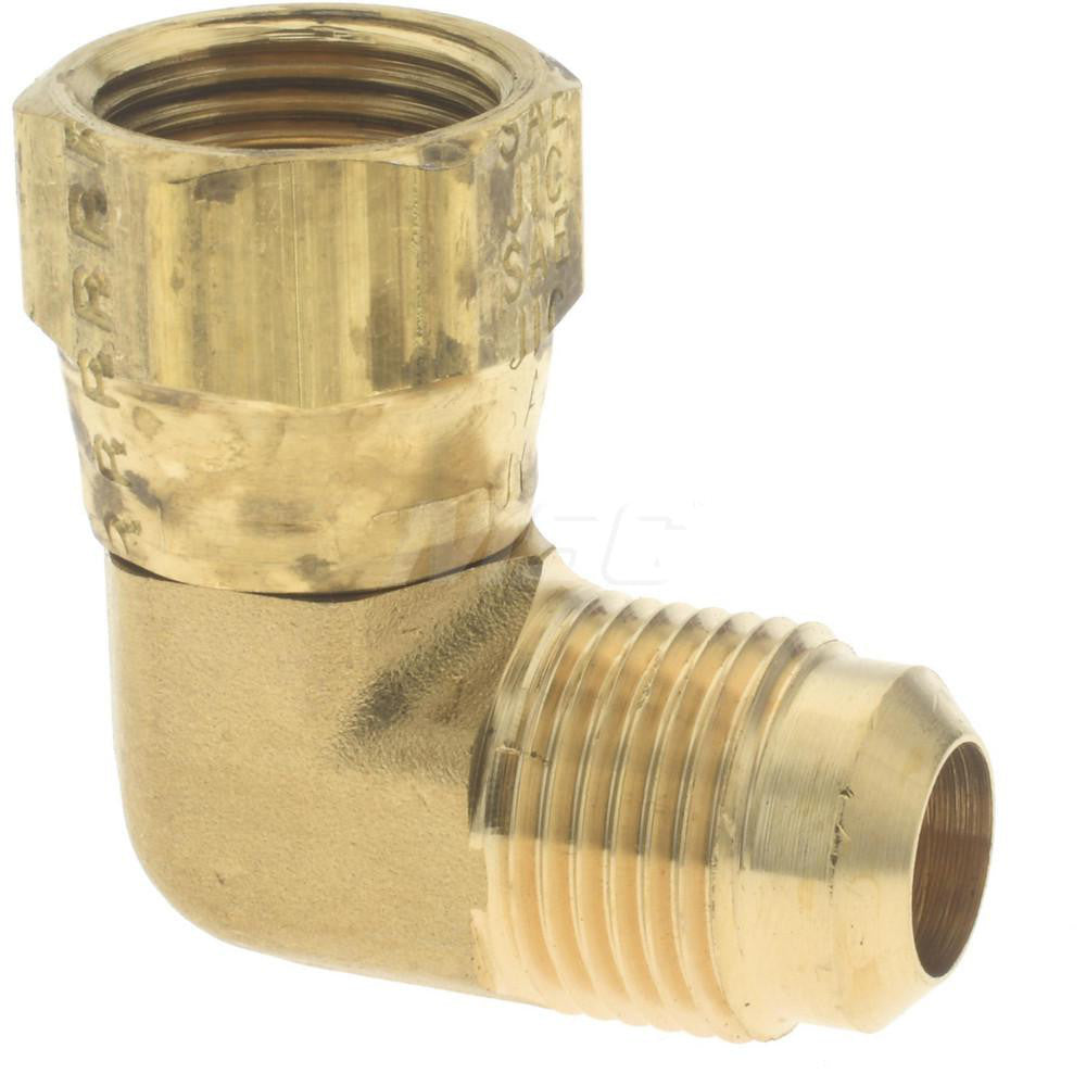 Parker 166FSV-8-8 Brass Flared Tube Swivel Nut Elbow 1/2" Tube OD, 3/4-16 Thread, 45 ° Flared Angle