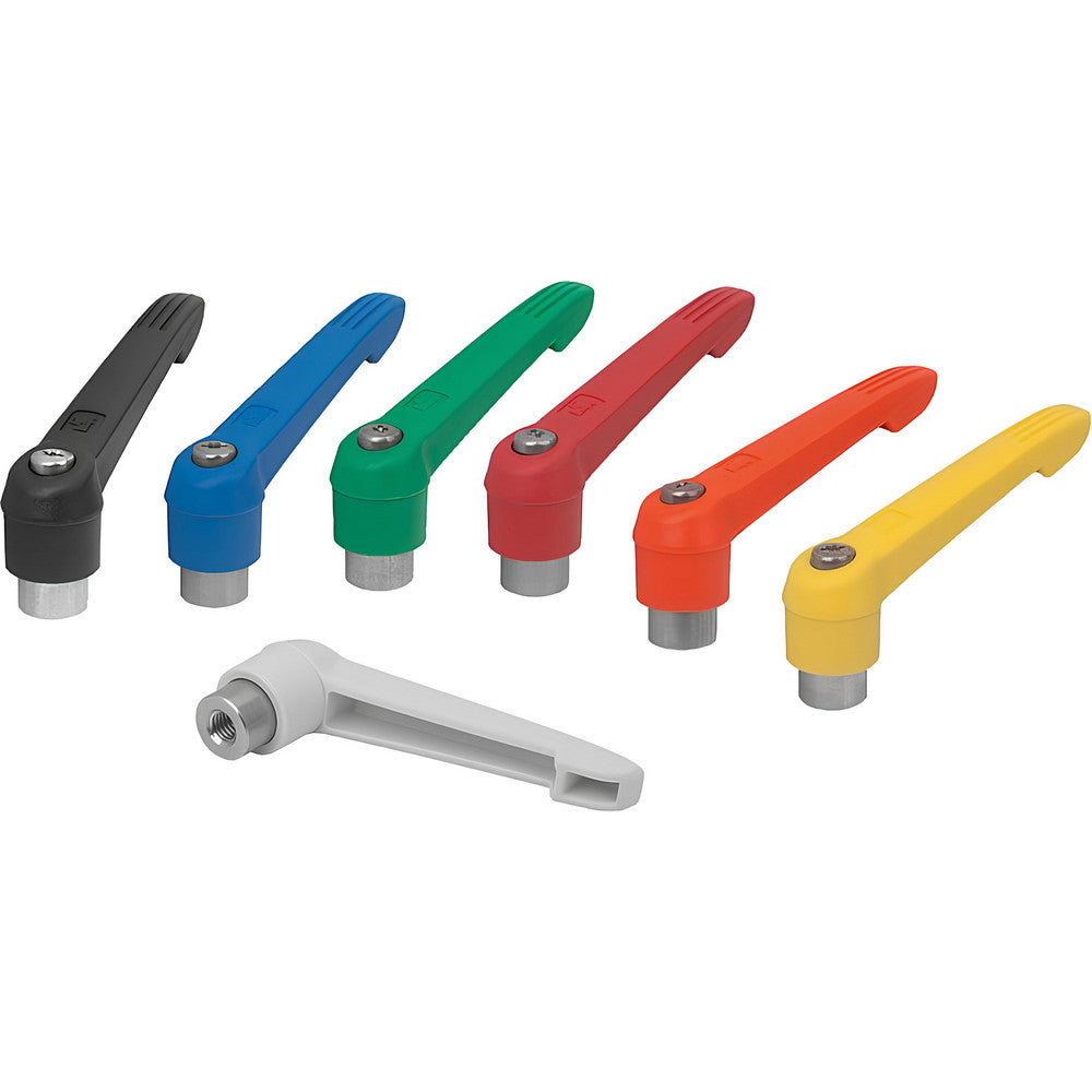 KIPP K0270.3101 Tension Lever Adjustable Clamping Handle M10 x 1.50 Thread, 21.5 mm Hub Dia, Fiberglass Reinforced Plastic