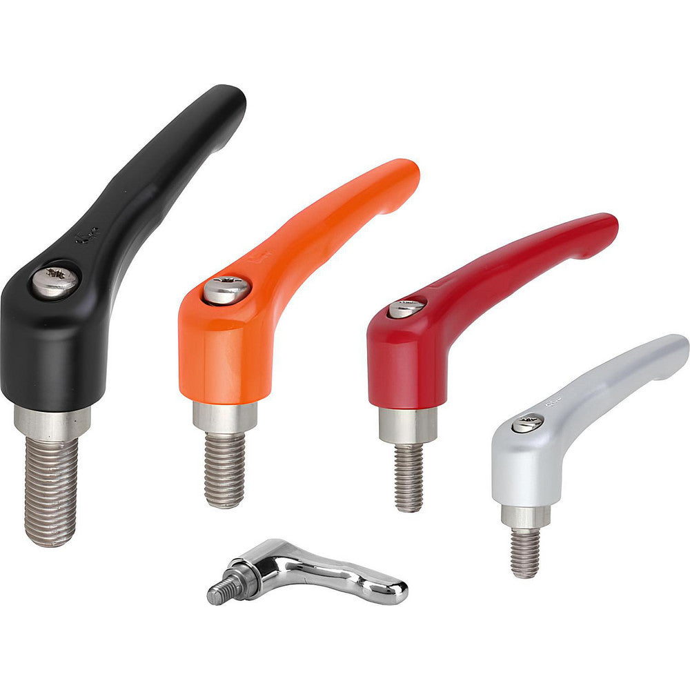 KIPP K0123.2A31 Tapped Adjustable Clamping Handle 5/16-18 Thread, 0.73" Hub Dia, Zinc Die Cast with Stainless Steel Components