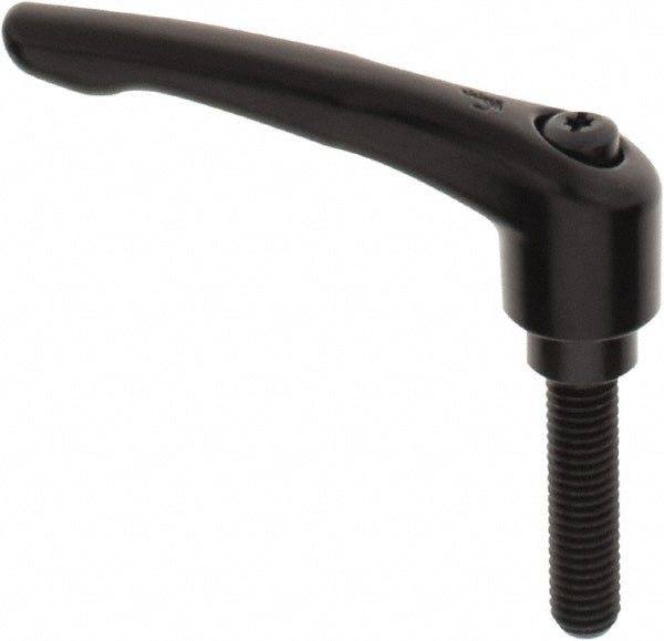 KIPP K0122.4A51X50 Threaded Stud Adjustable Clamping Handle 1/2-13 Thread, 1.06" Hub Dia, Die Cast Zinc, Black