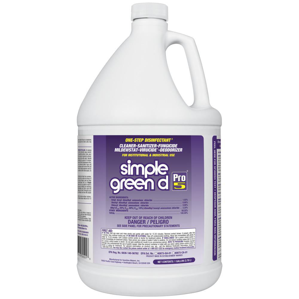 Simple Green 3410000430501 d Pro, 5 One Step Disinfectant, 1 gal Bottle