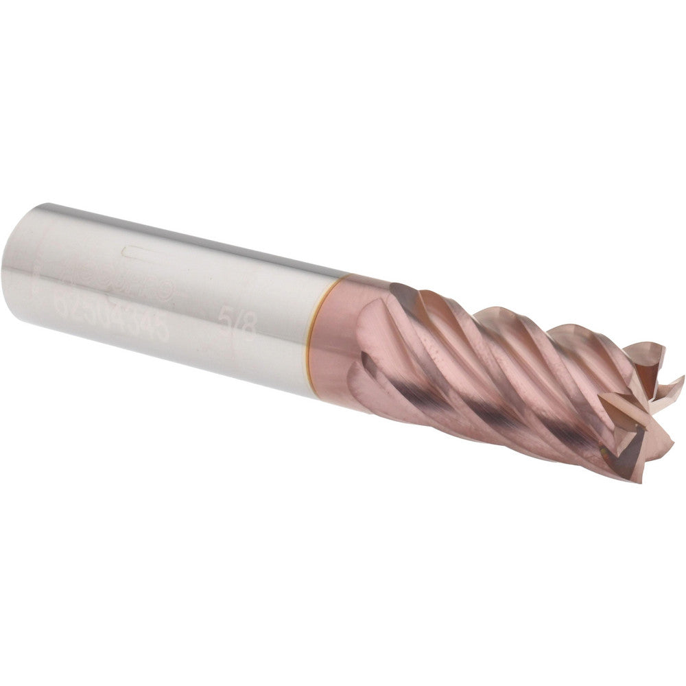 Accupro 62504345 Square End Mill 5/8'' Dia, 1-1/4'' LOC, 5/8'' Shank Dia, 3-1/2'' OAL, 6 Flutes, Solid Carbide