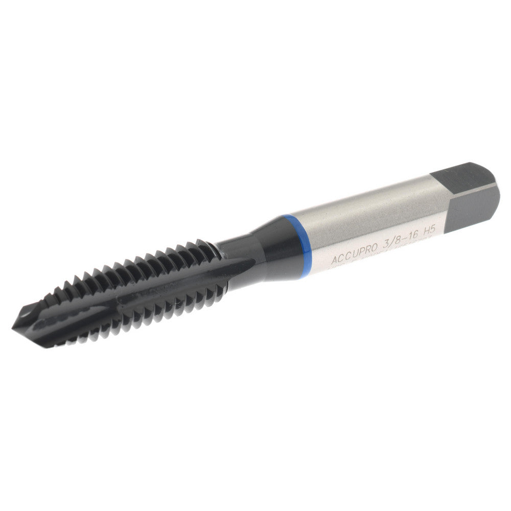 Accupro T1620485 Spiral Point Tap 3/8-16 UNC, 3 Flutes, Plug Chamfer, 2B Class of Fit, Vanadium High Speed Steel, Oxide Coated