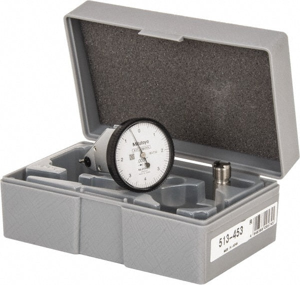 Mitutoyo 513-453-10E Vertical Dial Test Indicator 0.0080" Max, 0-4-0 Dial Reading, 0.000100" Accuracy