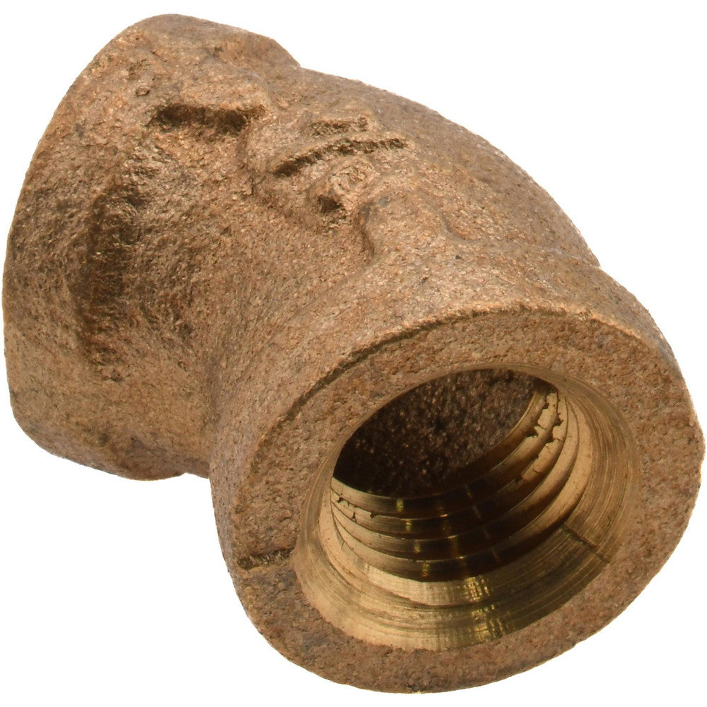 Merit Brass XNL102-04 Brass Pipe 45 ° Elbow 1/4" Fitting, Threaded, FNPT x FNPT, Class 125, Lead Free