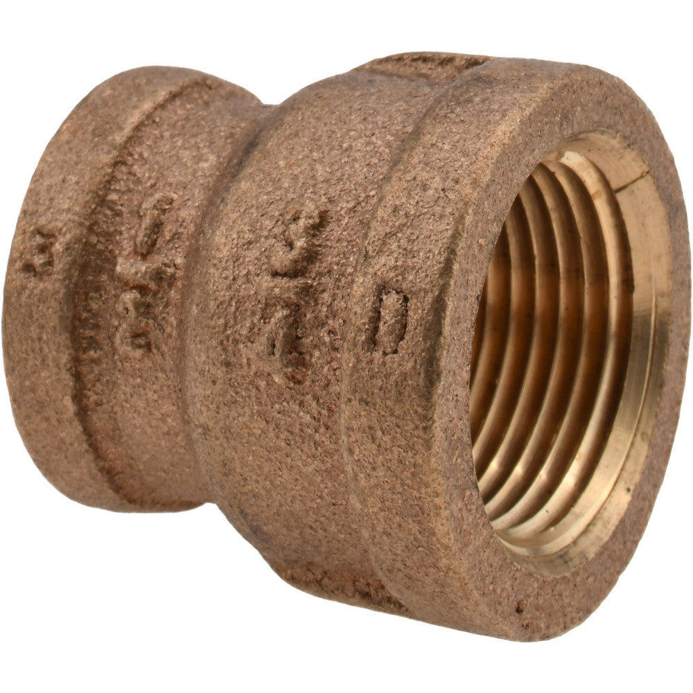 Merit Brass XNL112-1208 Brass Pipe Reducing Coupling 3/4 x 1/2" Fitting, Threaded, FNPT x FNPT, Class 125, Lead Free