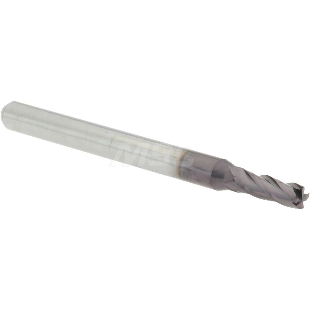 Accupro 14796329 Corner Radius End Mill 0.0938" Dia, 0.279" LOC, 0.01" Radius, 4 Flutes, Solid Carbide