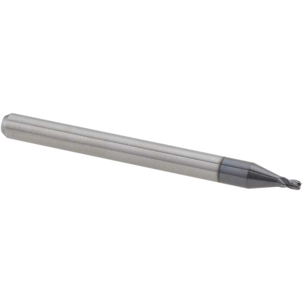 Accupro 14796296 Corner Radius End Mill 0.0469" Dia, 0.4724" LOC, 0.0100" Radius, 4 Flute, Solid Carbide