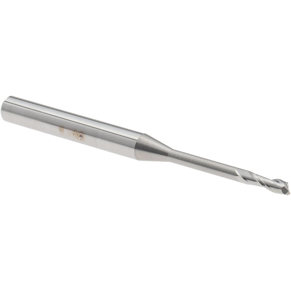 Accupro 14797118 Square End Mill 1/16'' Dia, 0.186'' LOC, 1/8'' Shank Dia, 1-1/2'' OAL, 2 Flutes, Solid Carbide