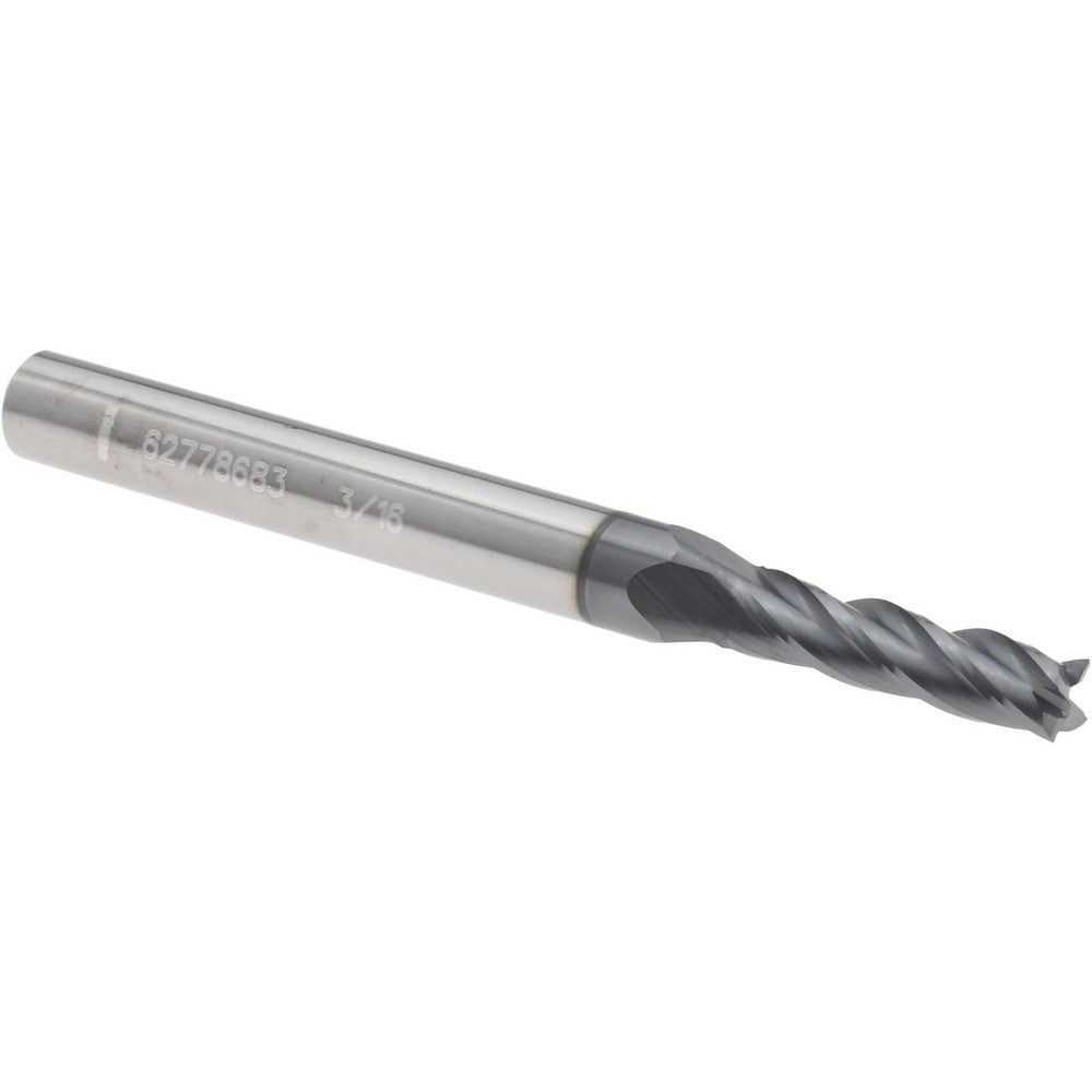 Accupro 12467642 Square End Mill 9/64" Dia, 0.562" LOC, 4 Flutes, Solid Carbide