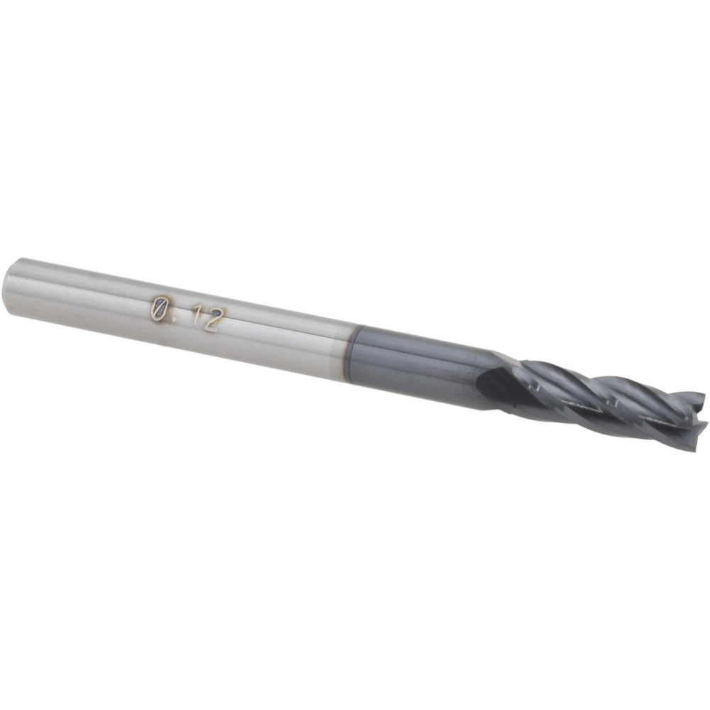 Accupro 14796984 Square End Mill 0.12" Dia, 23/64" LOC, 4 Flutes, Solid Carbide