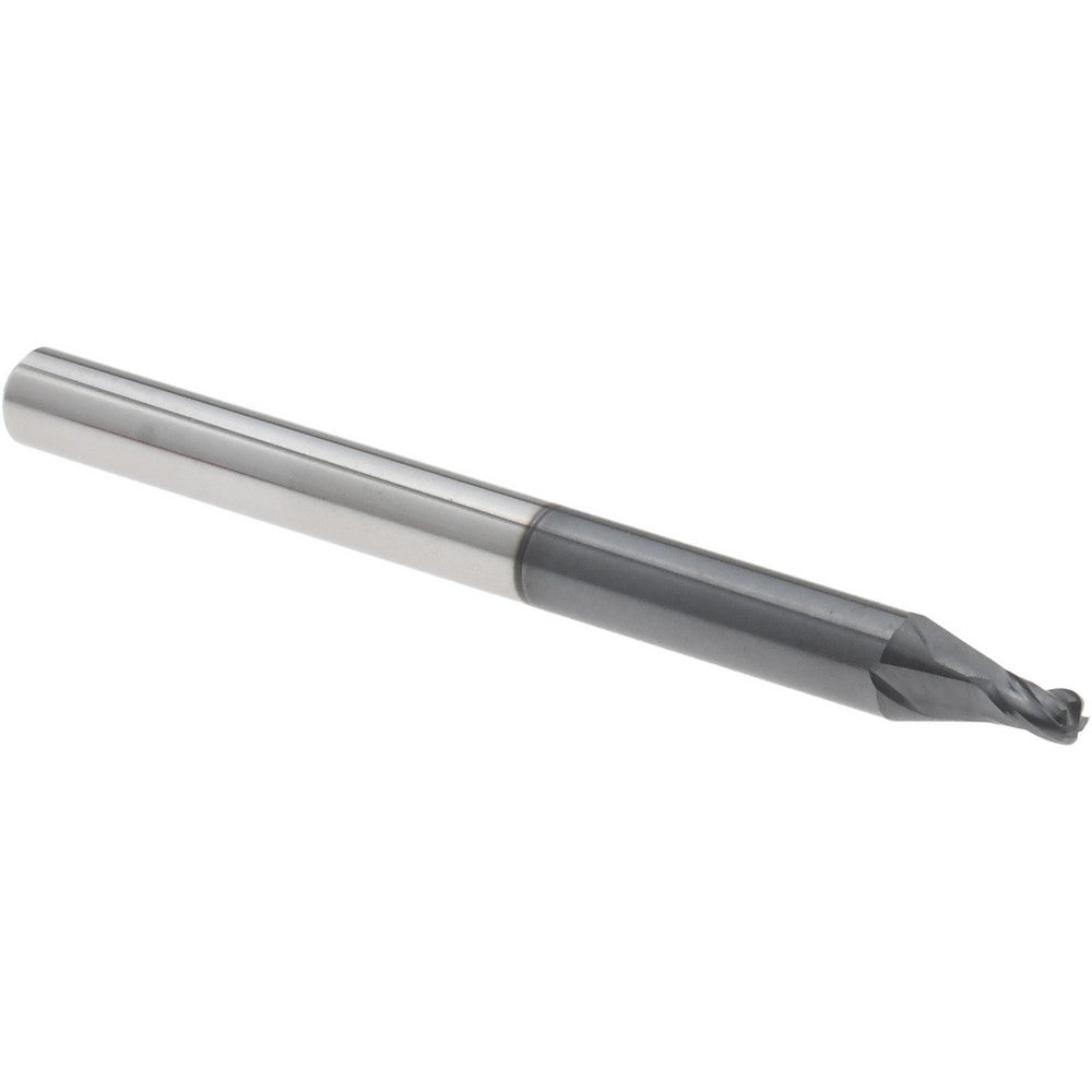 Accupro 14796302 Corner Radius End Mill 1/16" Dia, 3" LOC, 0.0150" Radius, 4 Flute, Solid Carbide