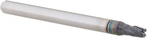 Accupro 14796320 Corner Radius End Mill 0.0938" Dia, 0.14" LOC, 0.02" Radius, 4 Flutes, Solid Carbide