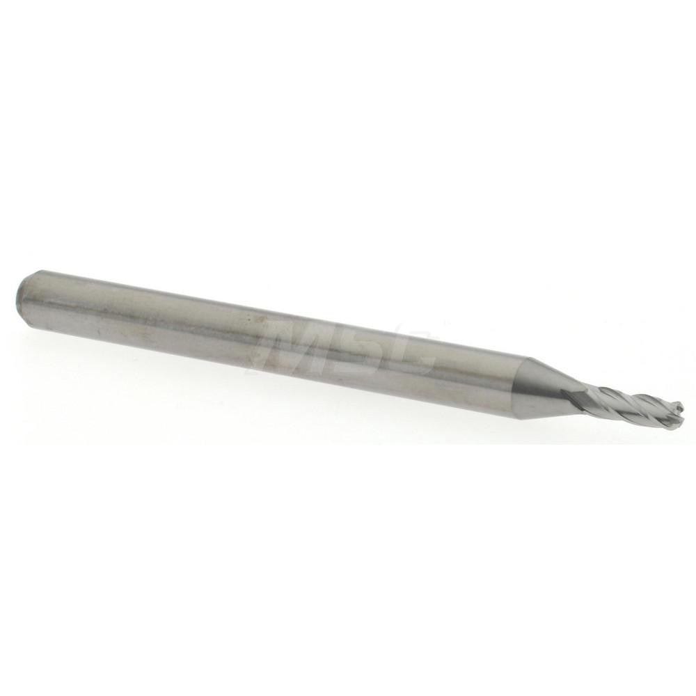 Accupro 14796303 Corner Radius End Mill 1/16" Dia, 0.186" LOC, 0.02" Radius, 4 Flutes, Solid Carbide