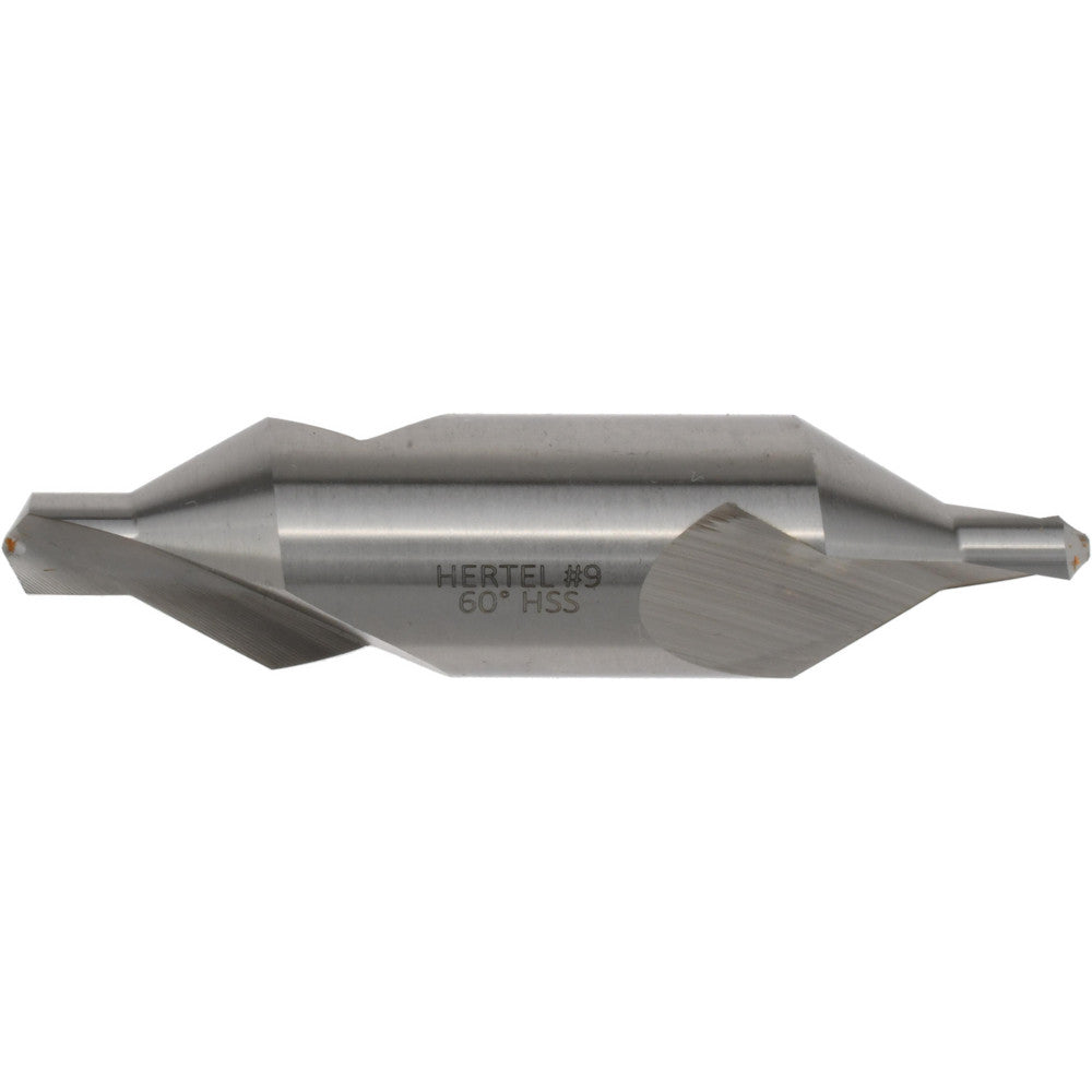 Hertel H-81115090000 Combination Drill & Countersink #9, 7/8" Body Dia, 118 deg, High-Speed Steel
