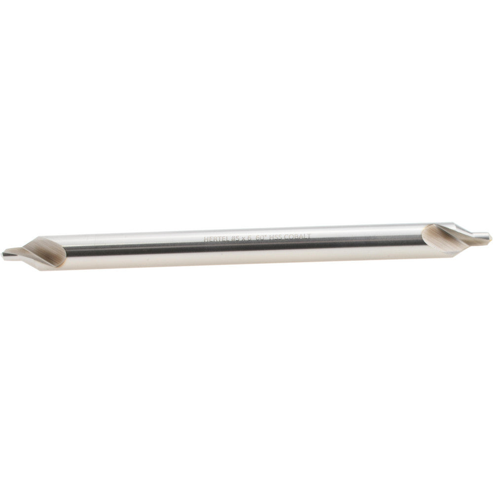 Hertel H-81186050600 Combination Drill & Countersink #5, 7/16" Body Dia, 118 deg, Cobalt